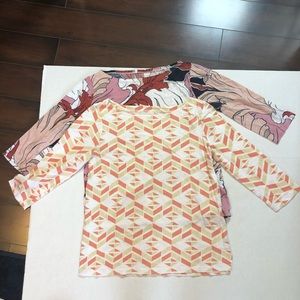 Bundle of 2 used 3/4 sleeves tees of Loft and AT.